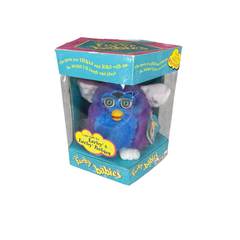 Vintage 1999 Furby Babies Purple Blue Electronic Toy w Box